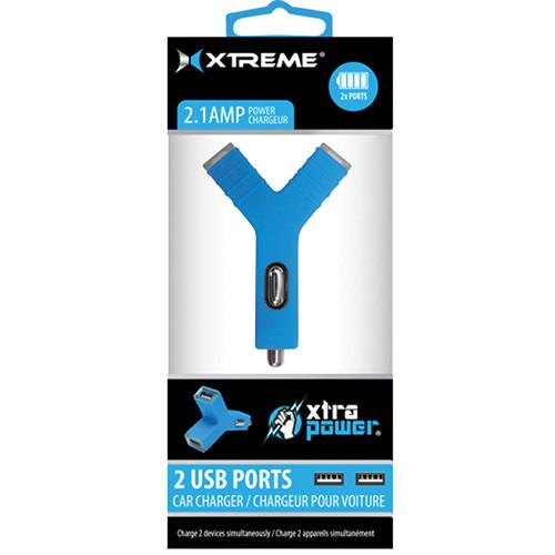 Xtreme Cables 2.1A Dual Port USB Car Charger (Green) 89824