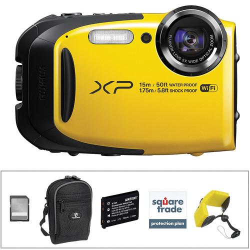 Fujifilm FinePix XP80 Digital Camera Deluxe Kit (Yellow)