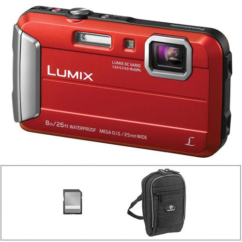 Panasonic Lumix DMC-TS30 Digital Camera Basic Kit (Red)