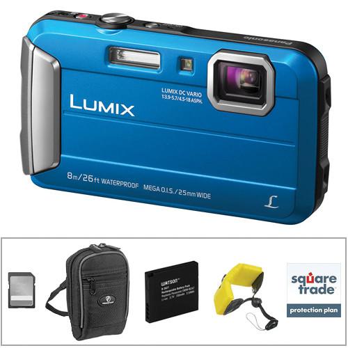 Panasonic Lumix DMC-TS30 Digital Camera Deluxe Kit (Blue)