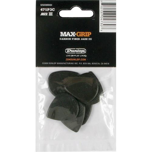 Dunlop 471P3C Max-Grip Jazz III Player-Pack Guitar Pick 471P3C, Dunlop, 471P3C, Max-Grip, Jazz, III, Player-Pack, Guitar, Pick, 471P3C