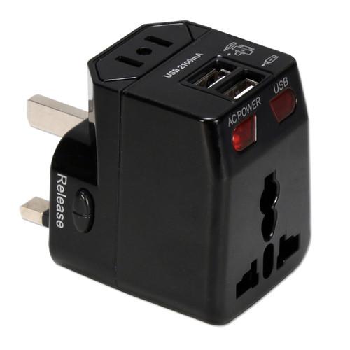 QVS Premium World Power Travel Adapter Kit (Black) PA-C4BK