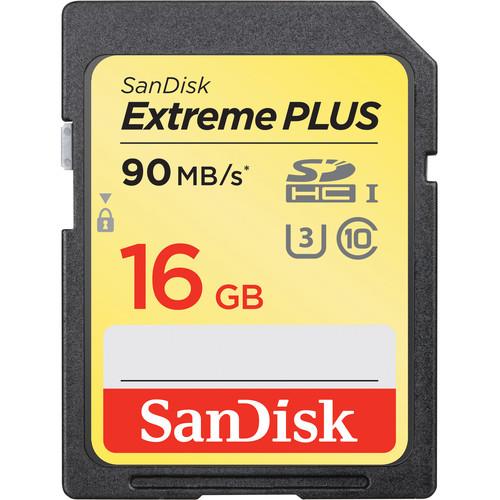 SanDisk 16GB Extreme Plus UHS-I SDHC Memory SDSDXSF-016G-GNCI2, SanDisk, 16GB, Extreme, Plus, UHS-I, SDHC, Memory, SDSDXSF-016G-GNCI2