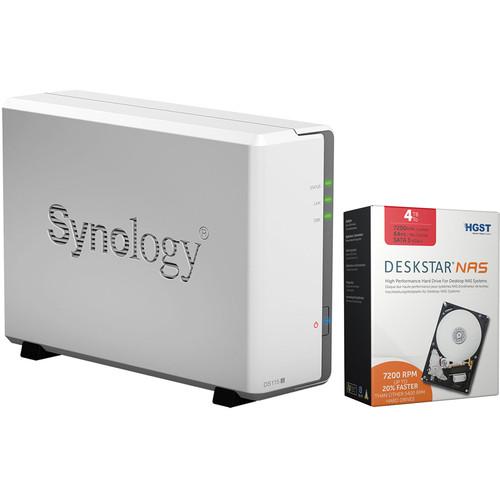 Synology DiskStation DS115j 4TB (1 x 4TB) Single Bay NAS Server