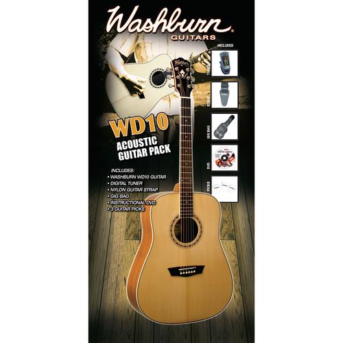 Washburn WD10 Acoustic Guitar Pack with Digital Tuner WD10PACK
