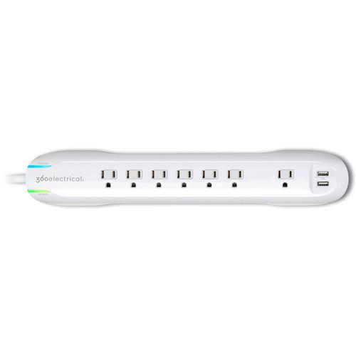 360 Electrical Idealist 7-Outlet Surge Protector (White) 360320, 360, Electrical, Idealist, 7-Outlet, Surge, Protector, White, 360320