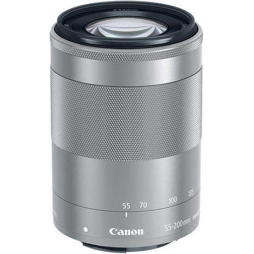 Canon EF-M 55-200mm f/4.5-6.3 IS STM Lens (Silver) 1122C002, Canon, EF-M, 55-200mm, f/4.5-6.3, IS, STM, Lens, Silver, 1122C002,