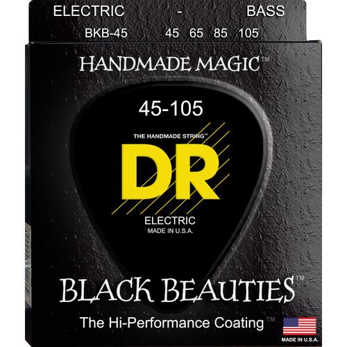 DR Strings K3 Black Beauties - Black-Coated Electric Bass BKB-45