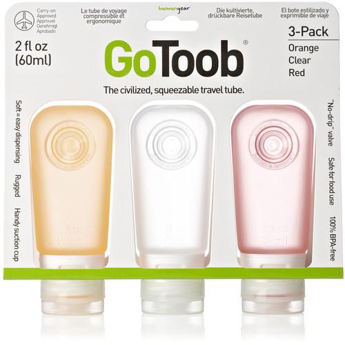 HUMANGEAR GoToob 3-Pack 1.25 oz Squeezable Travel Tubes HG-0182, HUMANGEAR, GoToob, 3-Pack, 1.25, oz, Squeezable, Travel, Tubes, HG-0182