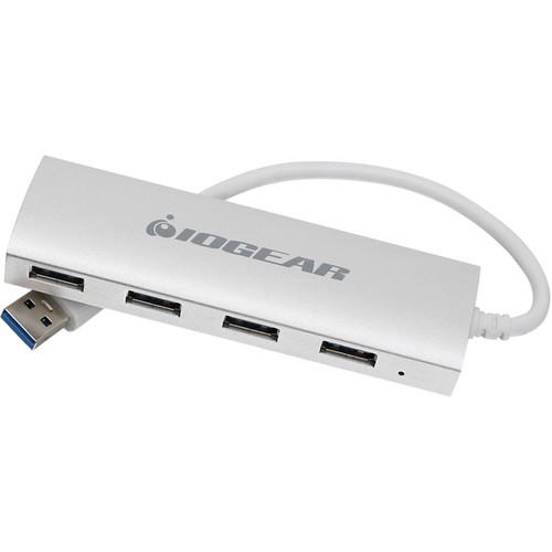IOGEAR met(AL) USB 3.0 4-Port Hub with Power Adapter GUH304P, IOGEAR, met, AL, USB, 3.0, 4-Port, Hub, with, Power, Adapter, GUH304P,