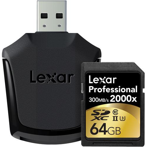 Lexar 128GB Professional 2000x UHS-II SDXC LSD128CRBNA2000R, Lexar, 128GB, Professional, 2000x, UHS-II, SDXC, LSD128CRBNA2000R,