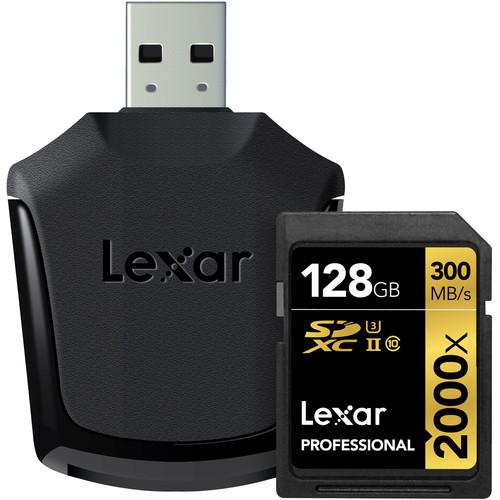 Lexar 128GB Professional 2000x UHS-II SDXC LSD128CRBNA2000R, Lexar, 128GB, Professional, 2000x, UHS-II, SDXC, LSD128CRBNA2000R,