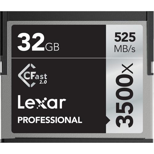 Lexar 64GB Professional 3500x CFast 2.0 Memory LC64GCRBNA3500, Lexar, 64GB, Professional, 3500x, CFast, 2.0, Memory, LC64GCRBNA3500