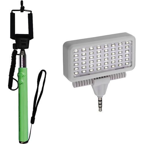 Looq DG Selfie Arm with Mobile LED Light Set Kit (Green), Looq, DG, Selfie, Arm, with, Mobile, LED, Light, Set, Kit, Green,
