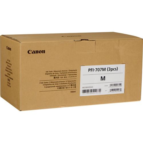 Canon PFI-707M Magenta Ink Cartridge (700 ml, 3-Pack) 9823B003AA