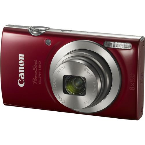 Canon PowerShot ELPH 180 Digital Camera (Red) 1096C001