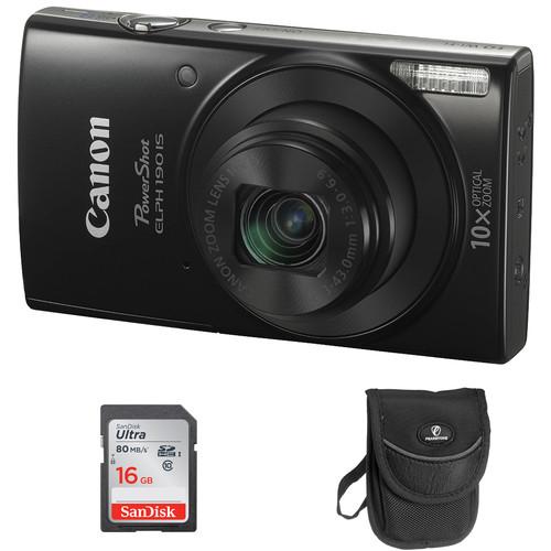 Canon PowerShot ELPH 190 IS Digital Camera (Black) 1084C001