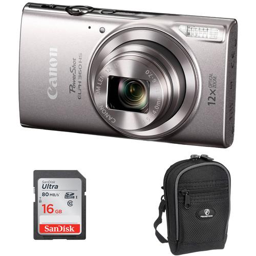 Canon PowerShot ELPH 360 HS Digital Camera (Silver) 1078C001, Canon, PowerShot, ELPH, 360, HS, Digital, Camera, Silver, 1078C001,