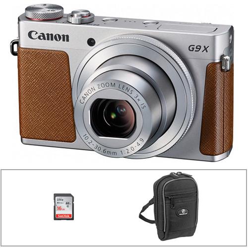 Canon PowerShot G9 X Digital Camera Basic Kit (Silver)