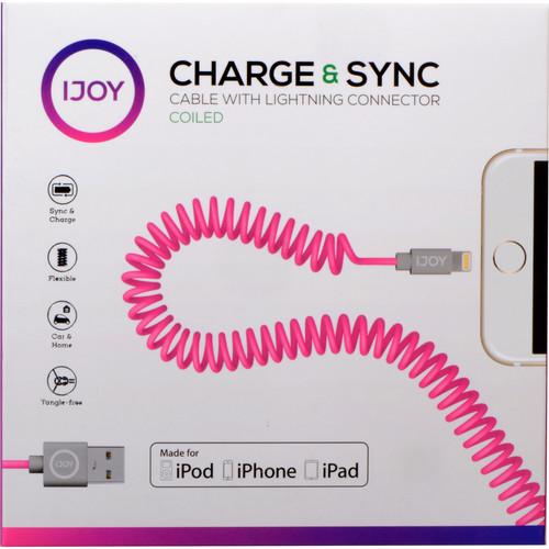 iJOY Coiled Lightning to USB 2.0 Cable (3', Purple) IP-COILM-PRP, iJOY, Coiled, Lightning, to, USB, 2.0, Cable, 3', Purple, IP-COILM-PRP