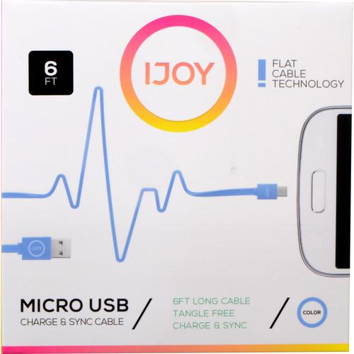iJOY USB 2.0 Type-A to Micro-USB Coiled Charge MIC-COIL-BLU