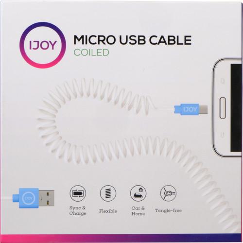 iJOY USB 2.0 Type-A to Micro-USB Coiled Charge MIC-COIL-BLU