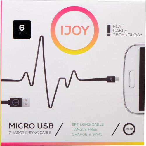 iJOY USB Type-A to Micro-USB Flat Charge & Sync MICFT6-WHT, iJOY, USB, Type-A, to, Micro-USB, Flat, Charge, &, Sync, MICFT6-WHT
