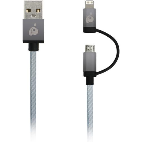 IOGEAR DuoLinq 2-in-1 Charge & Sync Cable (Silver), IOGEAR, DuoLinq, 2-in-1, Charge, &, Sync, Cable, Silver,