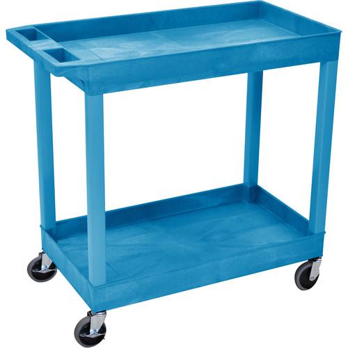 Luxor  Rolling Tub Cart (2 Shelves, Blue) EC11-BU