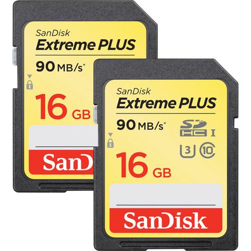 SanDisk 16GB Extreme Plus UHS-I SDHC Memory SDSDXSF-016G-ANCIN