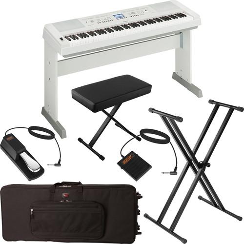 Yamaha DGX-650 Portable Grand Digital Piano Stage Bundle (White)