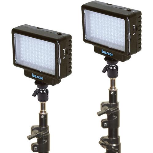 Bescor LED-70 Daylight Studio 2 Light Battery Kit LED-70KB