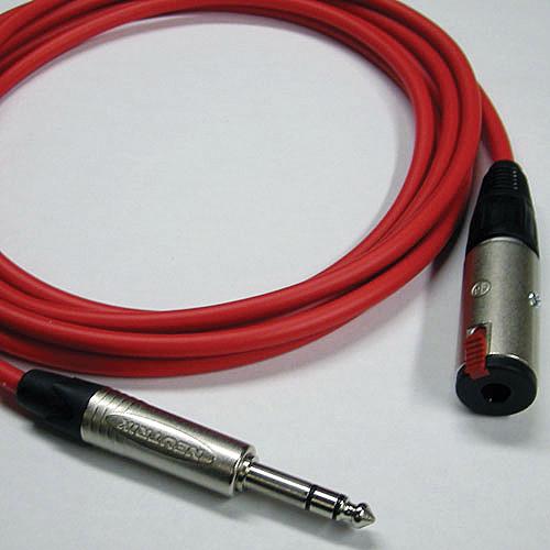 Canare Starquad TRSM-TRSF Extension Cable (Red, 6') CATMF006RD