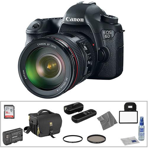 Canon EOS 6D DSLR Camera with 24-105mm f/4L Lens and Storage Kit