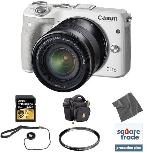 Canon EOS M3 Mirrorless Digital Camera with 18-55mm Lens Deluxe