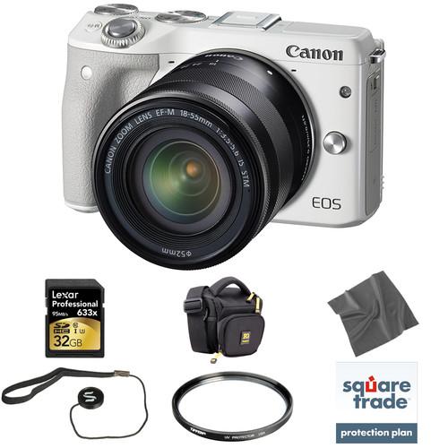 Canon EOS M3 Mirrorless Digital Camera with 18-55mm Lens Deluxe, Canon, EOS, M3, Mirrorless, Digital, Camera, with, 18-55mm, Lens, Deluxe