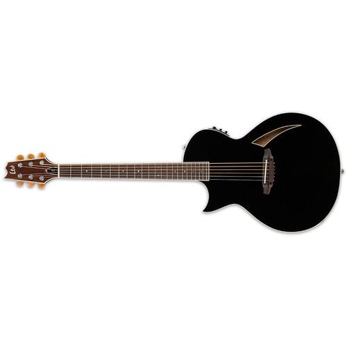 ESP LTD Thinline Series TL-6 Acoustic/Electric Guitar LTL6BLKLH