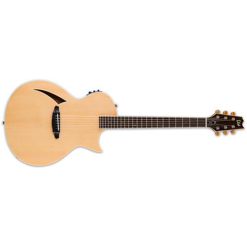 ESP LTD Thinline Series TL-6 Acoustic/Electric Guitar LTL6BLKLH