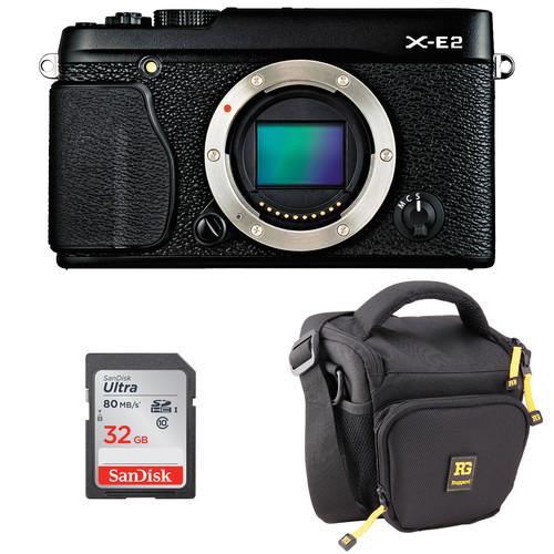 Fujifilm X-E2 Mirrorless Digital Camera Body Basic Kit (Black), Fujifilm, X-E2, Mirrorless, Digital, Camera, Body, Basic, Kit, Black,
