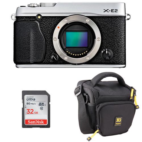 Fujifilm X-E2 Mirrorless Digital Camera Body Basic Kit (Silver), Fujifilm, X-E2, Mirrorless, Digital, Camera, Body, Basic, Kit, Silver,