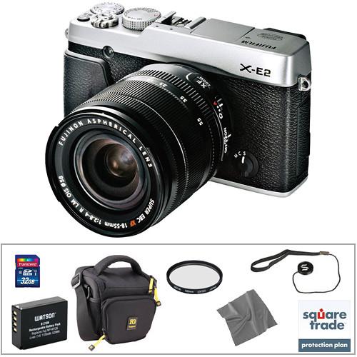 Fujifilm X-E2 Mirrorless Digital Camera Body Deluxe Kit (Silver), Fujifilm, X-E2, Mirrorless, Digital, Camera, Body, Deluxe, Kit, Silver,