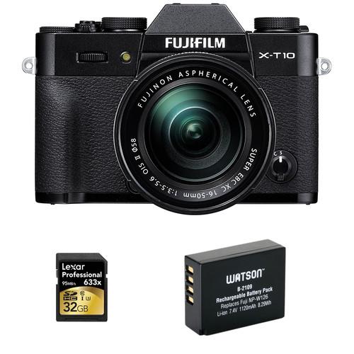 Fujifilm X-T10 Mirrorless Digital Camera Body Basic Kit (Black)