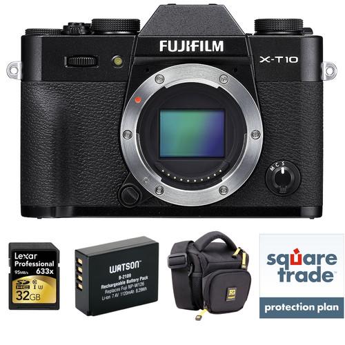 Fujifilm X-T10 Mirrorless Digital Camera Body Deluxe Kit (Black)