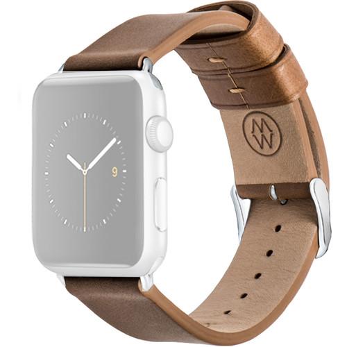 MONOWEAR Black Leather Band for 38mm Apple Watch MWLTBK20MTDG