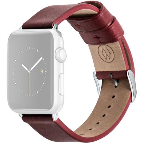MONOWEAR Red Leather Band for 42mm Apple Watch MWLTRD22MTDG