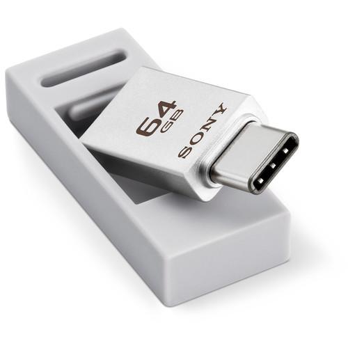 Sony 64GB USB 3.0 Type-C/USB Type-A Dual-Connection USM64CA1/S, Sony, 64GB, USB, 3.0, Type-C/USB, Type-A, Dual-Connection, USM64CA1/S