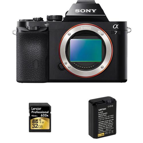 Sony Alpha a7 Mirrorless Digital Camera Body with Battery and, Sony, Alpha, a7, Mirrorless, Digital, Camera, Body, with, Battery, and