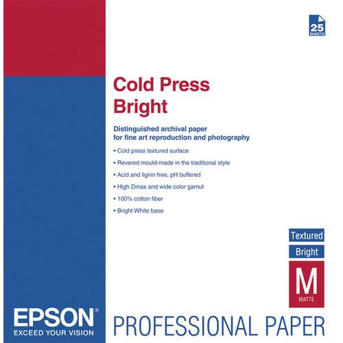Epson Cold Press Bright Textured Matte Paper S042307, Epson, Cold, Press, Bright, Textured, Matte, Paper, S042307,