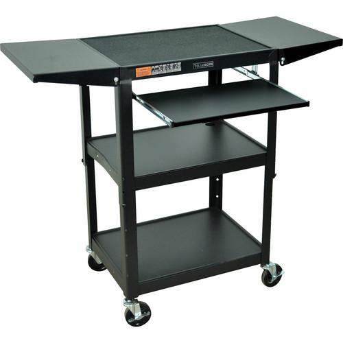 Luxor Adjustable Height Steel A/V Cart with Keyboard AVJ42KBCDL, Luxor, Adjustable, Height, Steel, A/V, Cart, with, Keyboard, AVJ42KBCDL