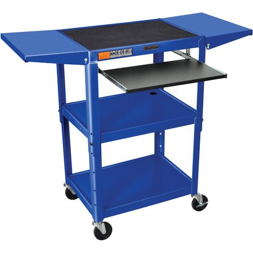 Luxor Adjustable Height Steel A/V Cart with Keyboard AVJ42KBDL, Luxor, Adjustable, Height, Steel, A/V, Cart, with, Keyboard, AVJ42KBDL